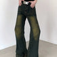 yellow flared denim pants gm16319