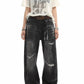 Distressed Faded Wide Leg Denim gm16620