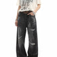 Distressed Faded Wide Leg Denim gm16620