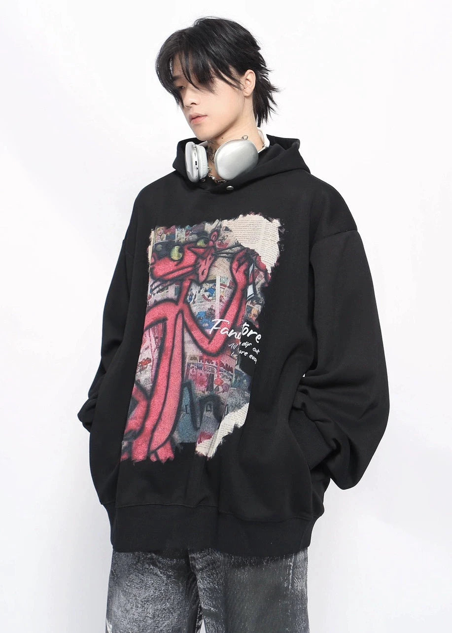 cartoon graffiti print hoodie gm16130