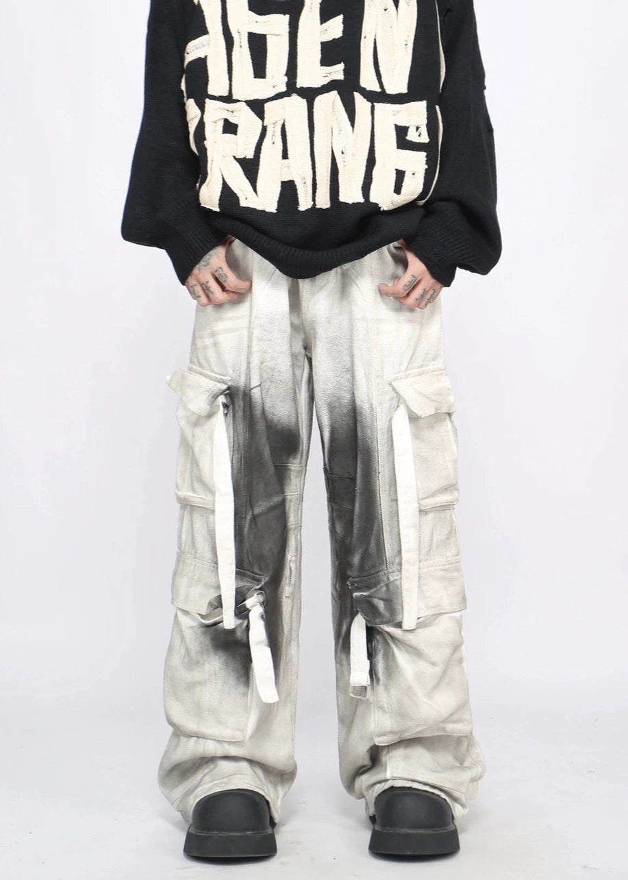 street dirty white cargo pants gm16118