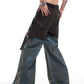 leather and denim pants gm15904