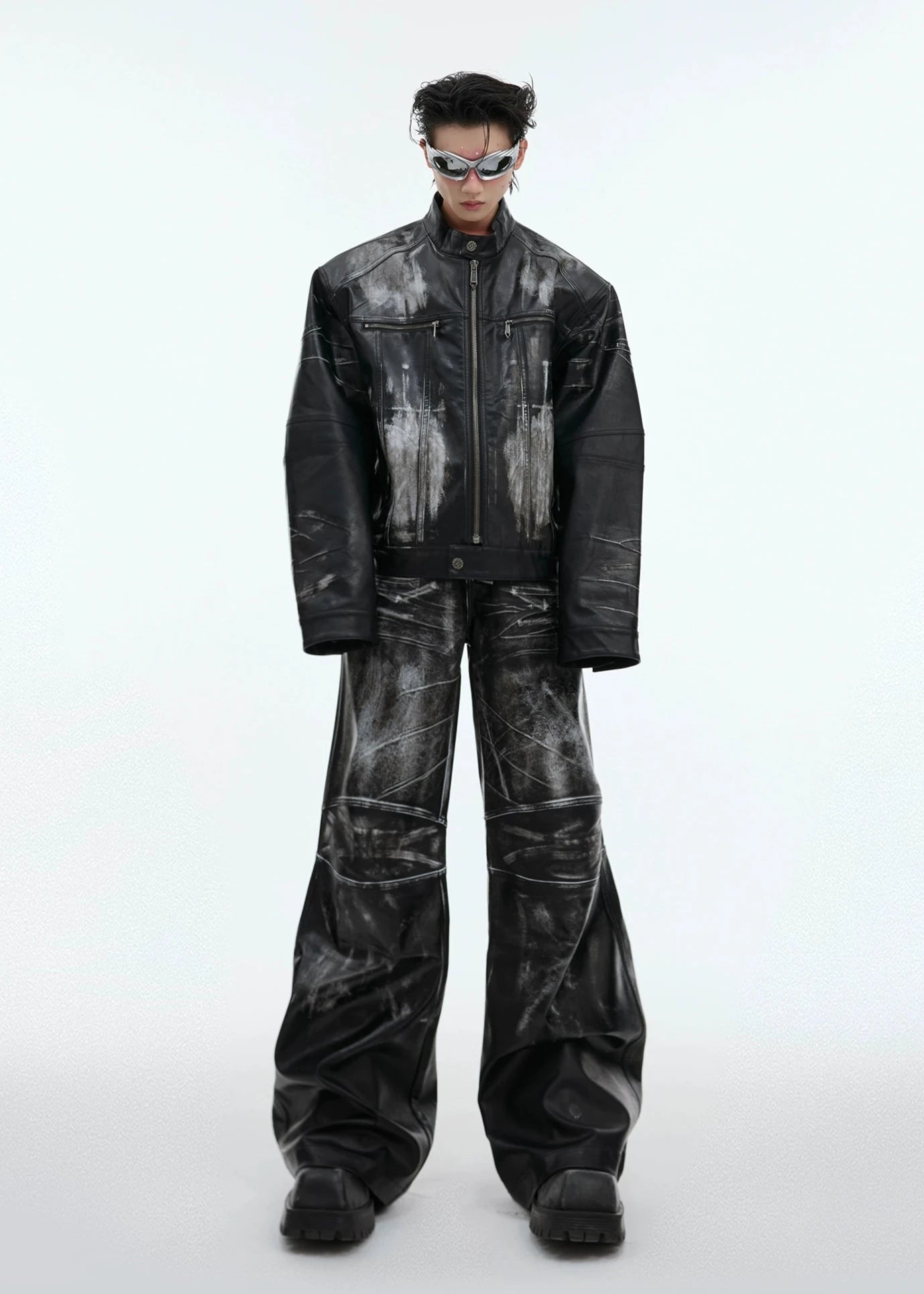 washed leather jacket gm15916