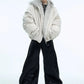 fur collar spliced hooded  jacket gm16180