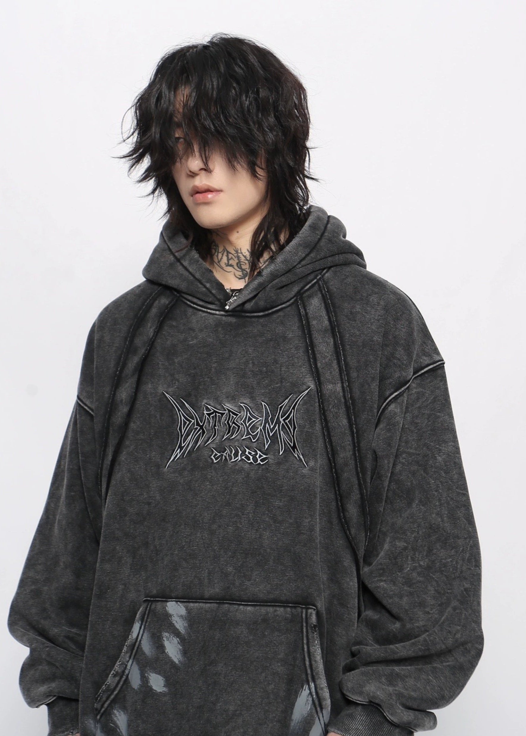 washed velvet hoodie gm16400