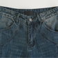 blue splicing washed denim gm16315