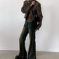 yellow flared denim pants gm16319