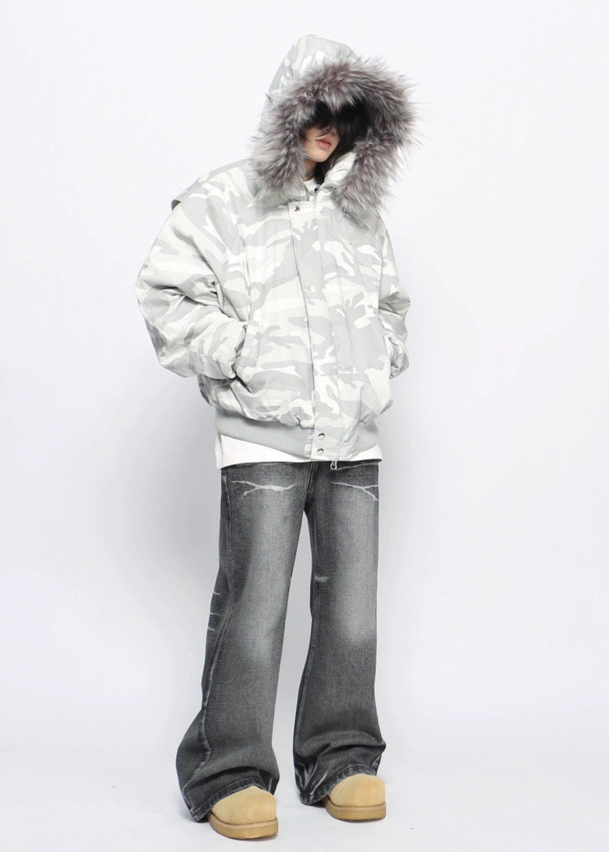 street camouflage fur jacket gm16385