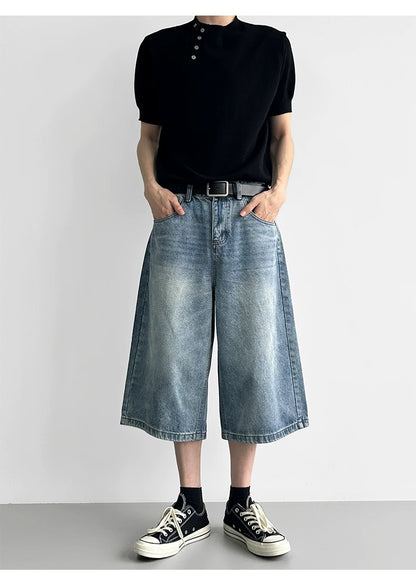 A-Line Wide Leg Cropped Denim gm16632