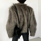 fur short retro jacket gm16337