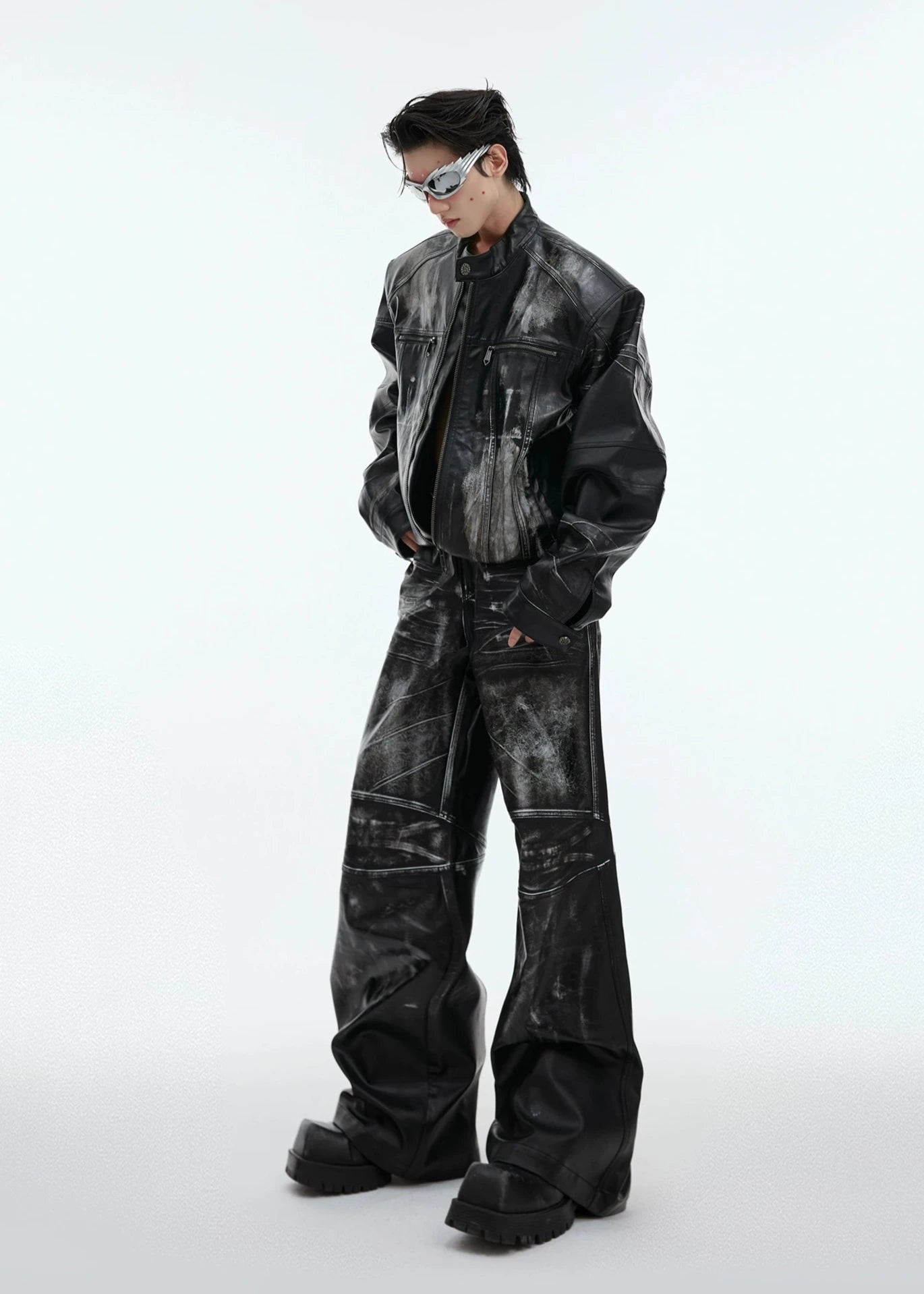 washed leather jacket gm15916