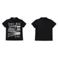 Gothic Grunge Distressed Print Slim Poloshirt gm16425
