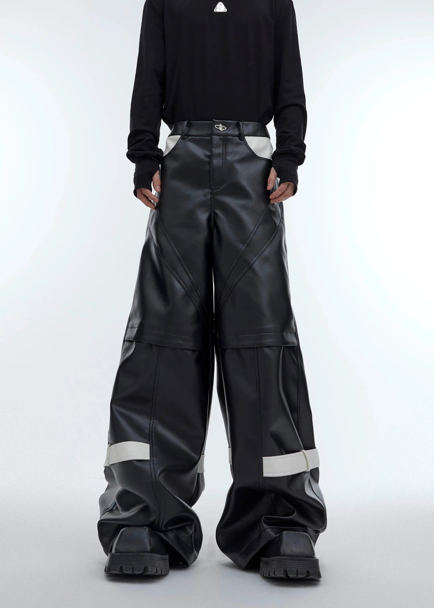 white line leather pants gm15987