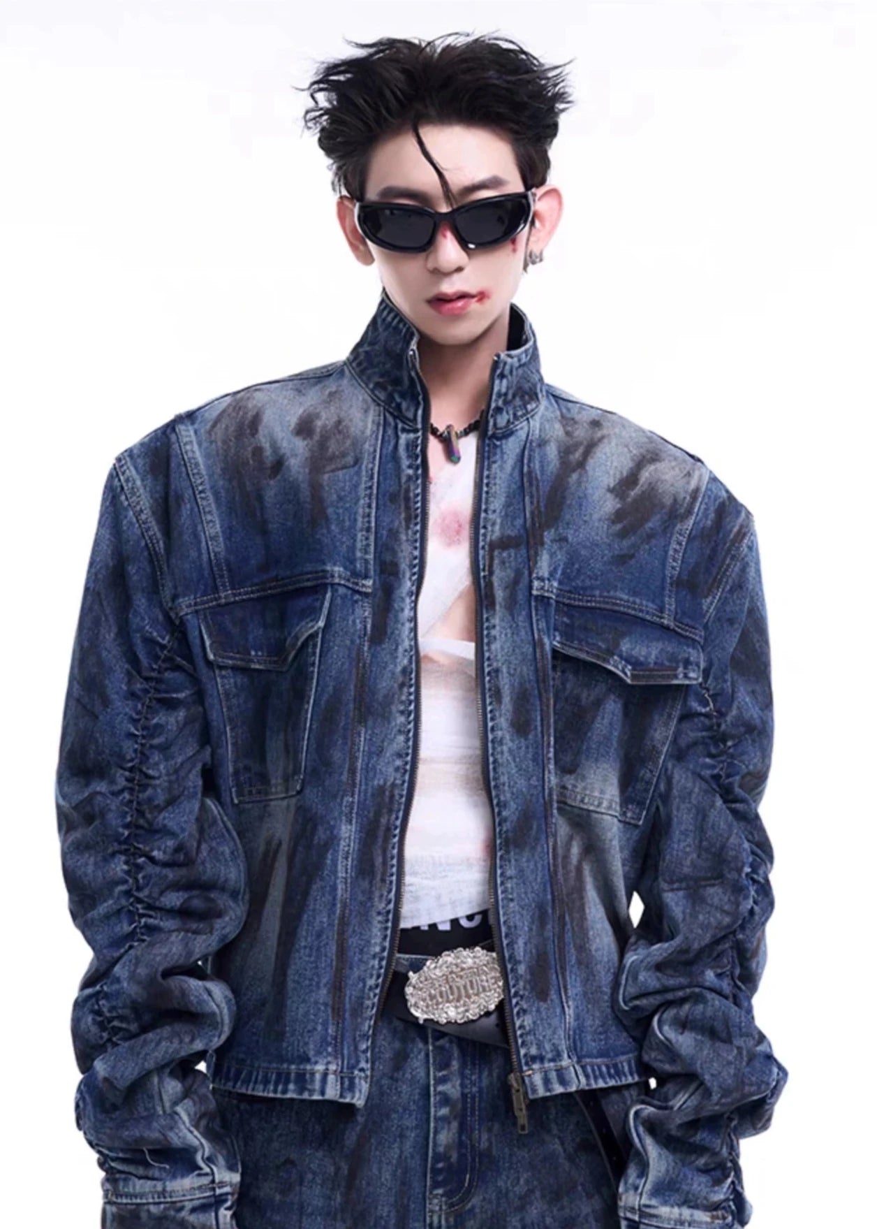 dirty old washed denim jacket gm16300