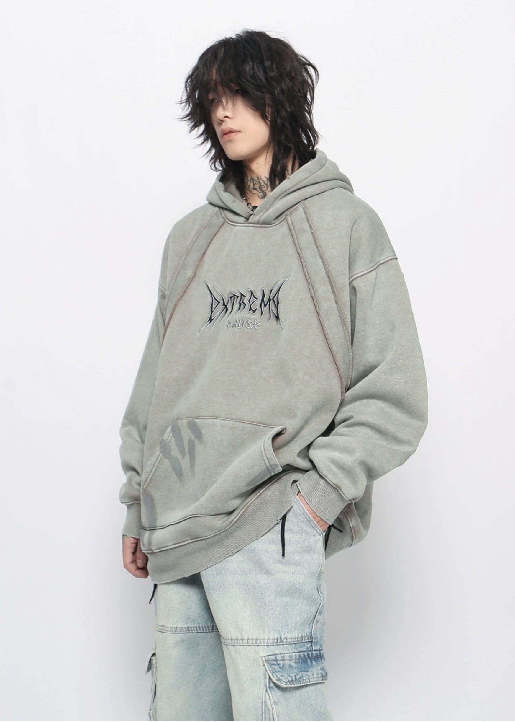 washed velvet hoodie gm16400