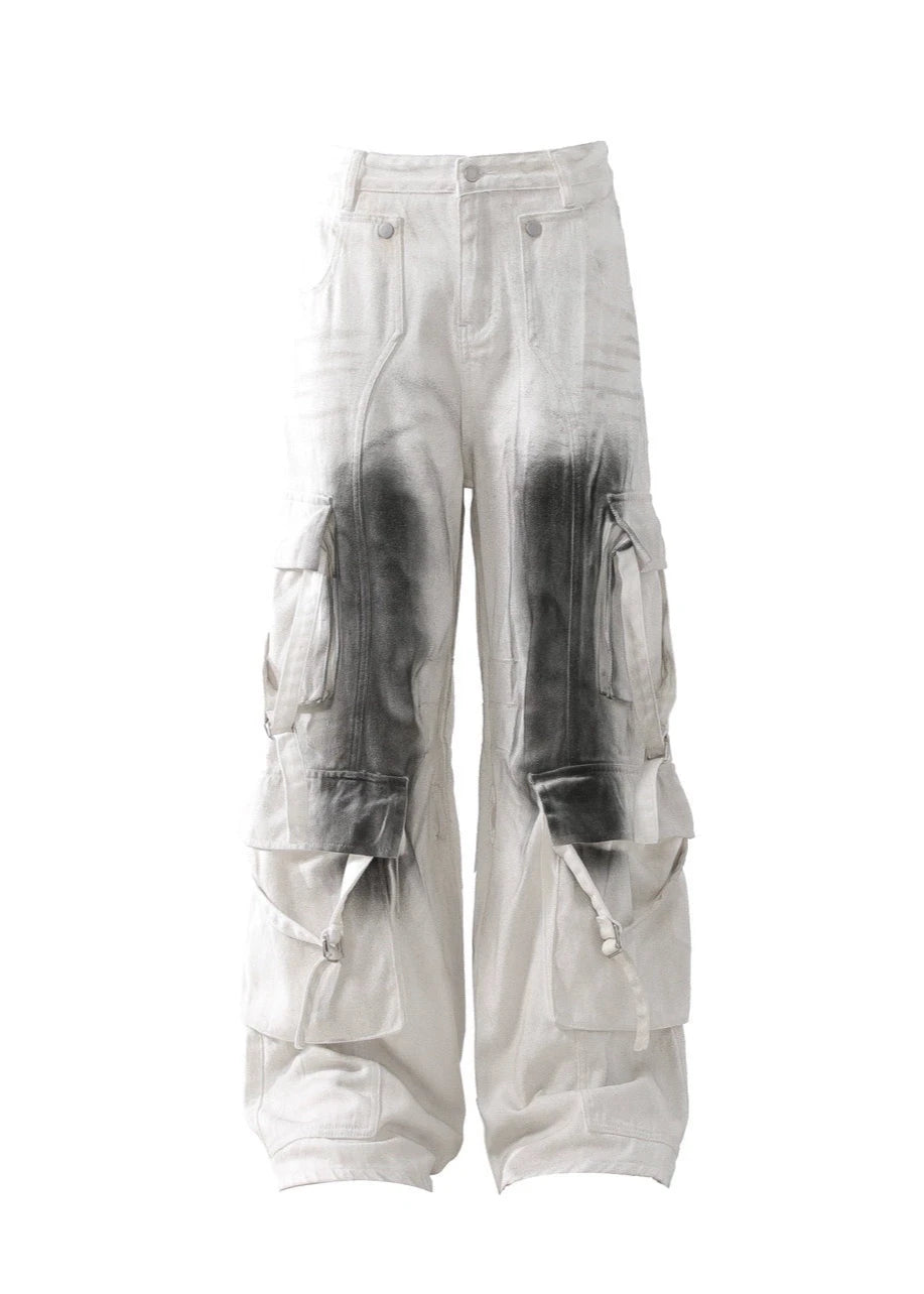 street dirty white cargo pants gm16118