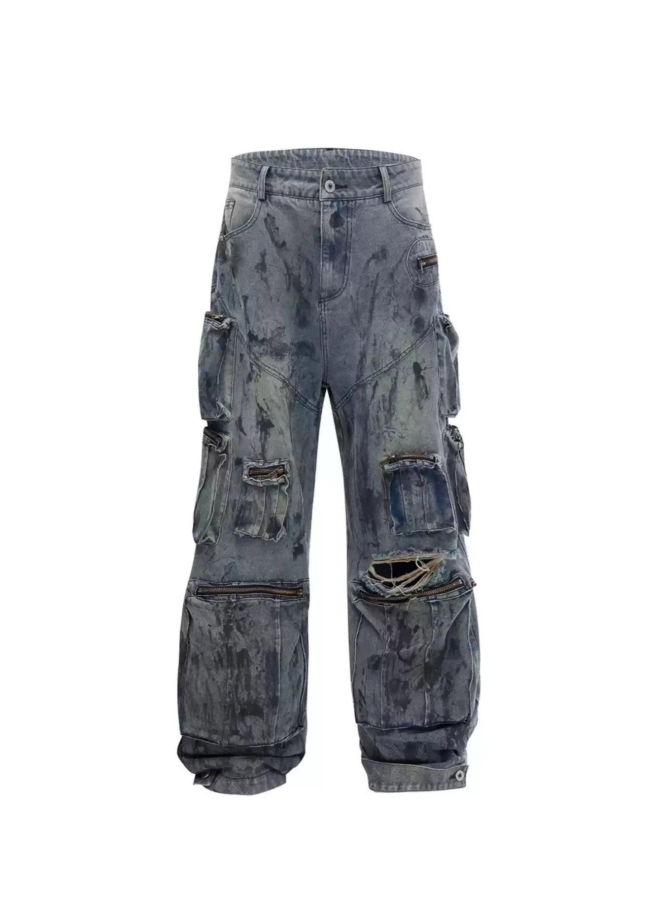 Distressed multi-pocket design denim gm15302