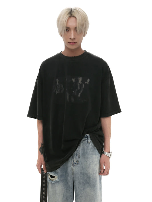 print loose casual short-sleeved T-shirt gm15299