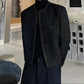 No-collar mode black jacket gm4038