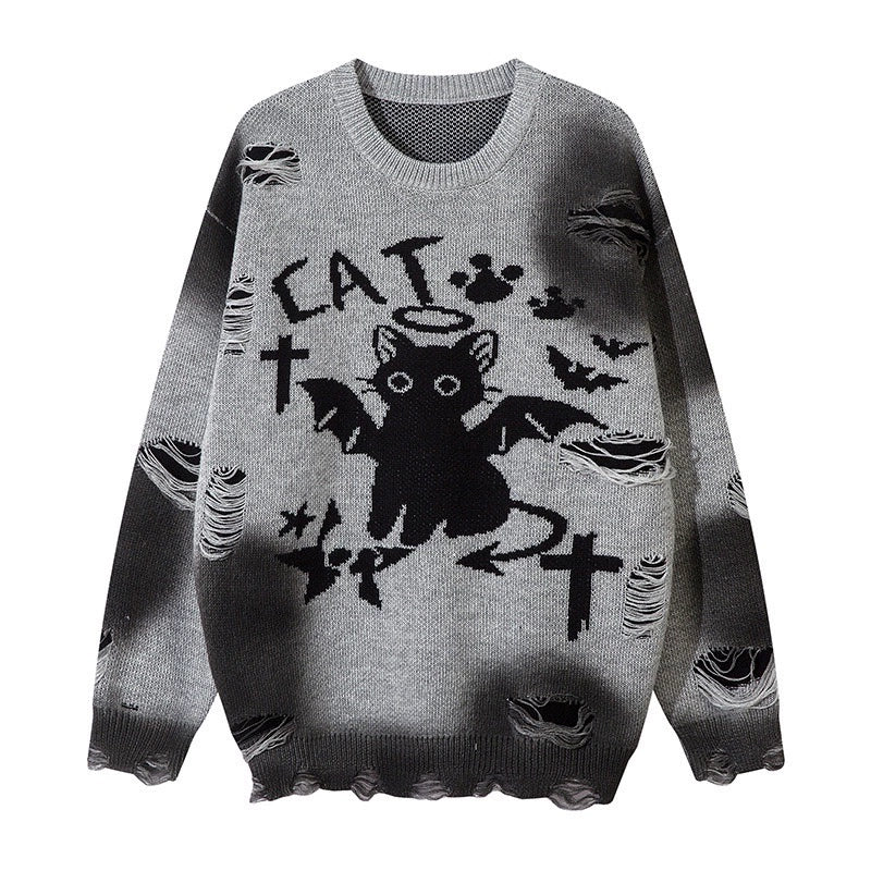 street devil cat hole sweater gm16127