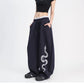 Snake Rhinestone Wide-Leg Sweatpants gm16623
