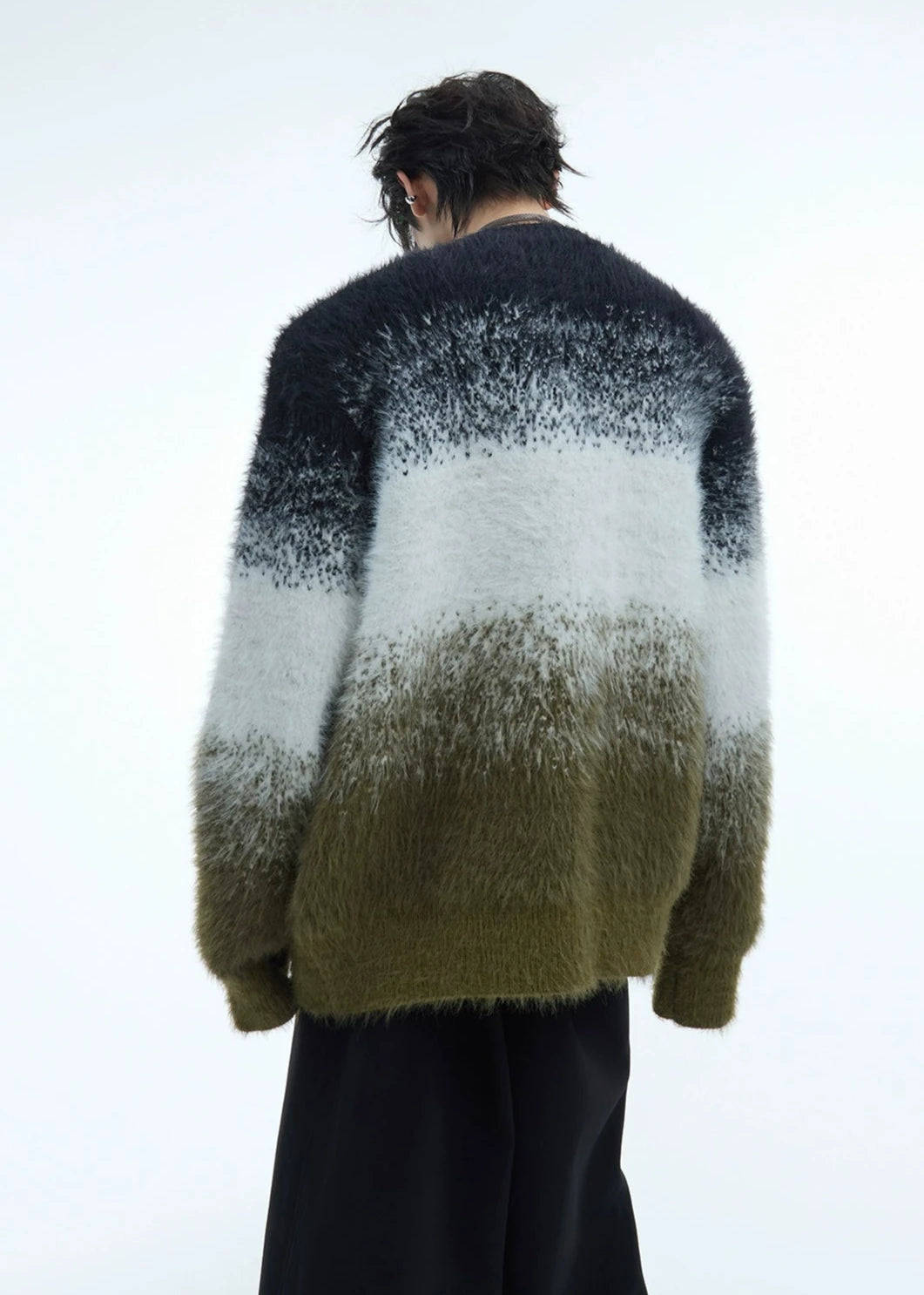 fur contrast gradient knit gm16291