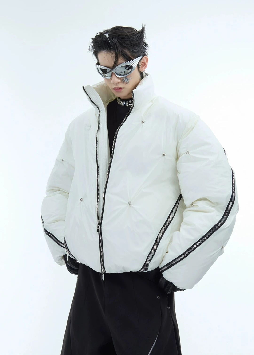 zipper design down jacket gm16297