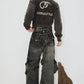 washed zip belt denim pants gm16017