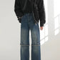 blue splicing washed denim gm16315