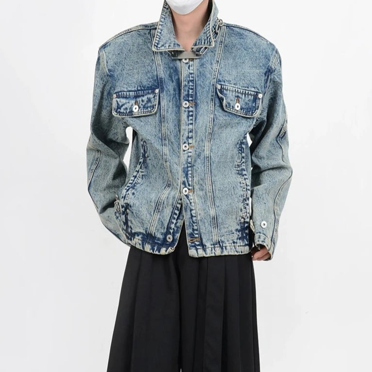 square shoulder denim jacket gm15150