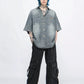 retro washed denim short-sleeved shirt gm15340