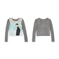 Striped Portrait Graphic Slim Tshirts gm16421