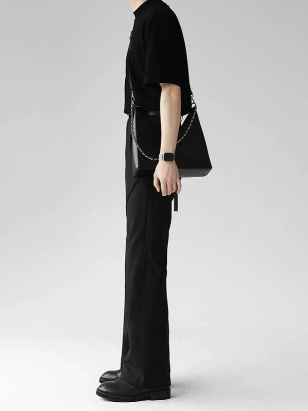 black micro-flared trousers gm15391