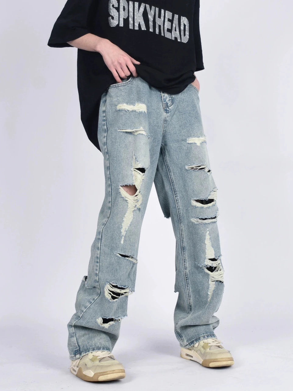 front and back damaged denim gm15559