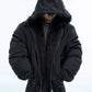 fur collar spliced hooded  jacket gm16180