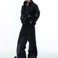 leather splicing plus velvet hoodie gm15989