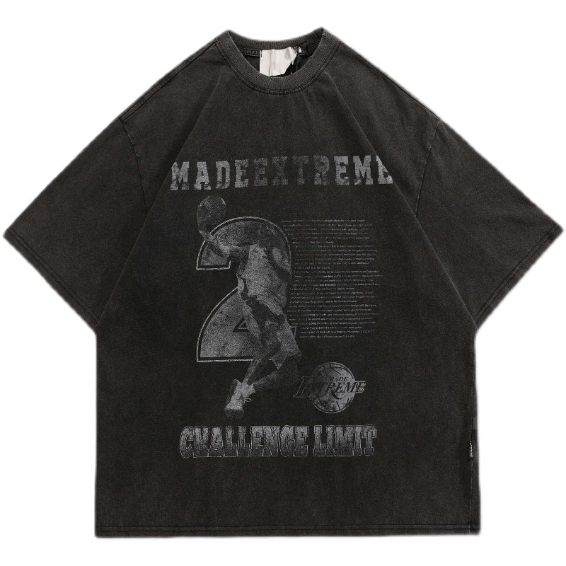 hip-hop washed distressed T-shirt gm15542