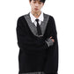 loose V-neck sweater gm16163