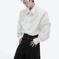 deconstructed pleated design silhouette shirt gm15303