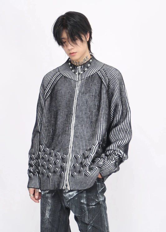 washed zipper sweater gm16245