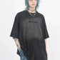 oversize back letter print T-shirt gm15323