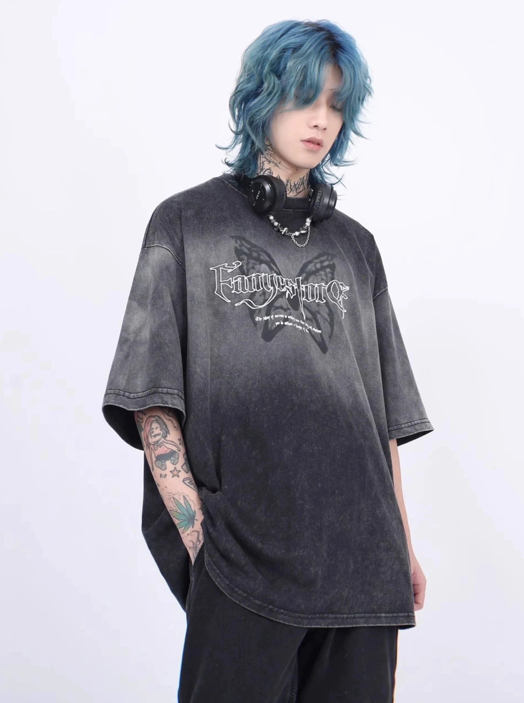 oversize butterfry print T-shirt gm15326