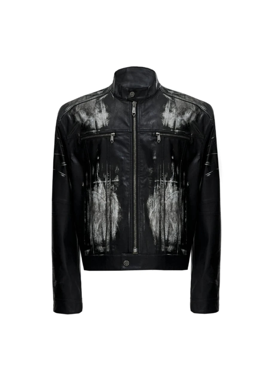 washed leather jacket gm15916