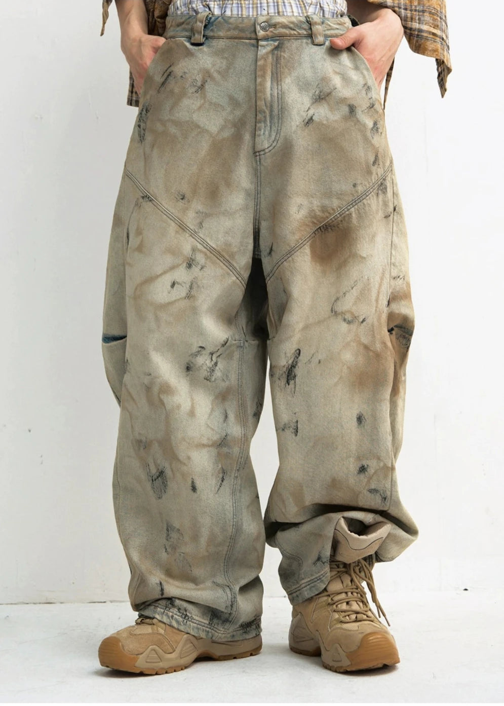 yellow washed wide pants gm16042