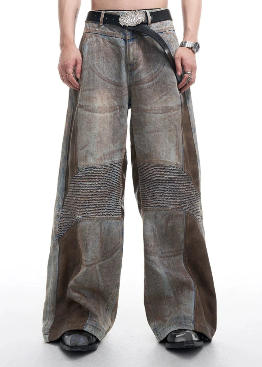 blue and brown denim pants gm15903