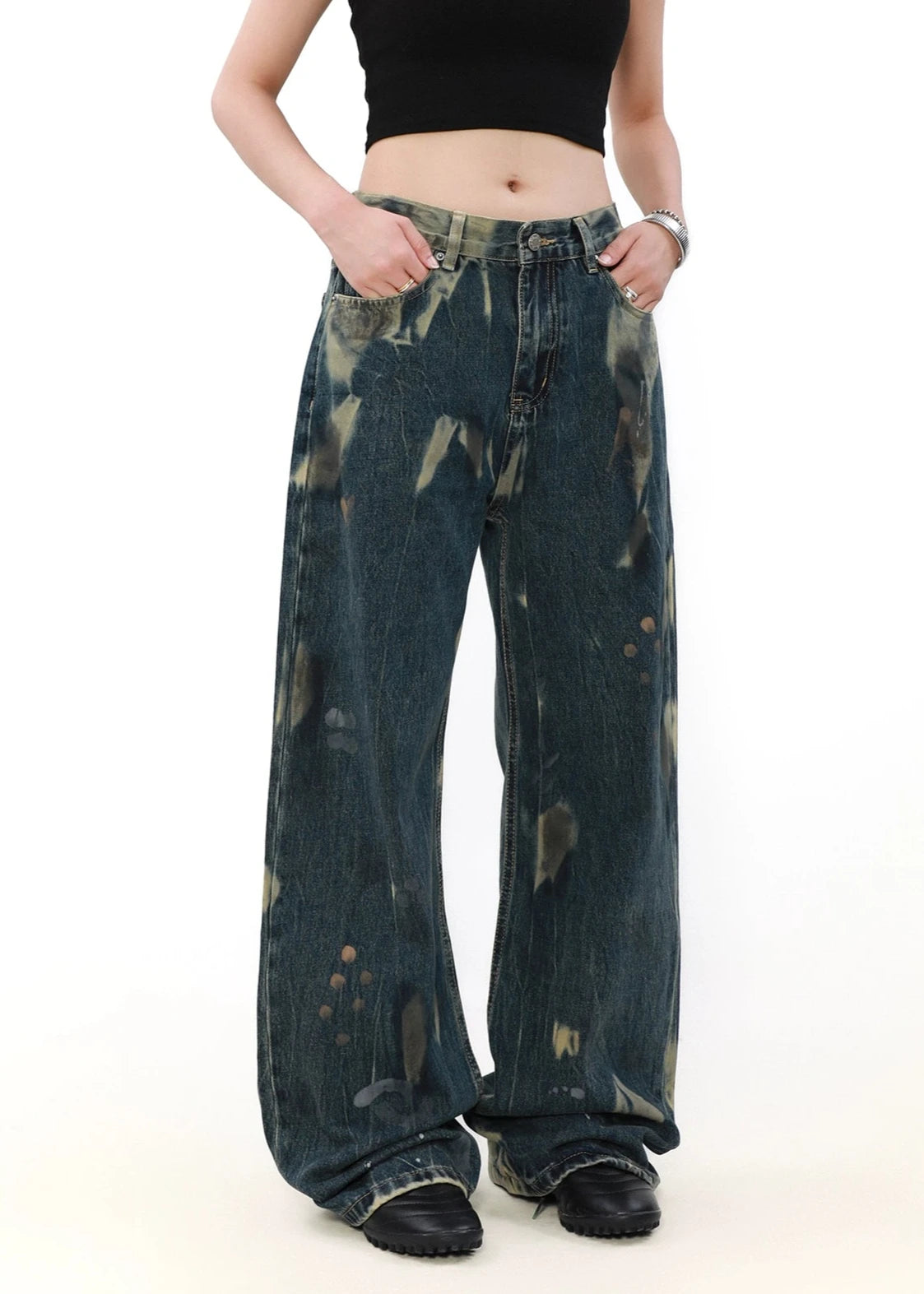 street washed tie-dye denim gm16071