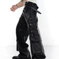 large pockets and splicing design wide leg pants gm15306