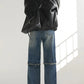 blue splicing washed denim gm16315