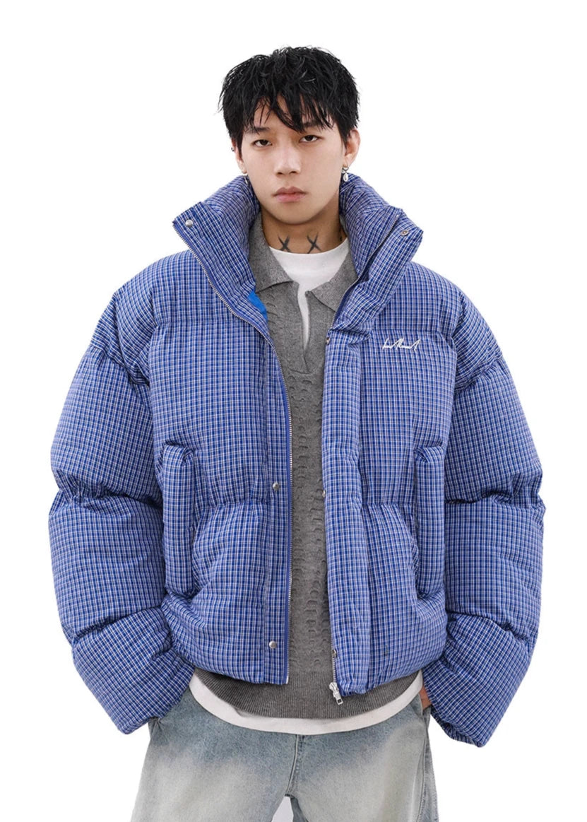 plaid bread down jacket gm16168