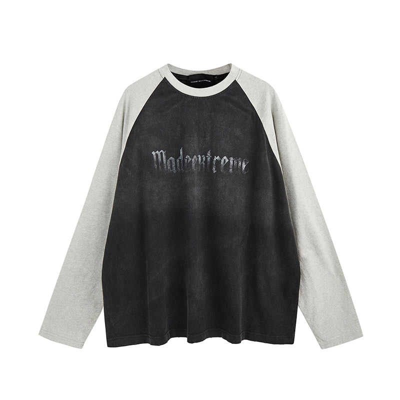 washed raglan sleeve long T-shirt gm16359